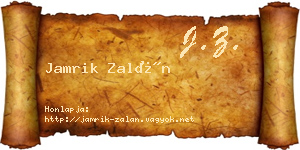 Jamrik Zalán névjegykártya